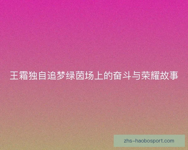王霜独自追梦绿茵场上的奋斗与荣耀故事