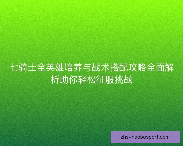 七骑士全英雄培养与战术搭配攻略全面解析助你轻松征服挑战